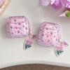 Pink Fresh Floral AirPods 1 Protective Case Apple Bluetooth Headset Case Four Corners Anti-drop Pro1/1 Generation