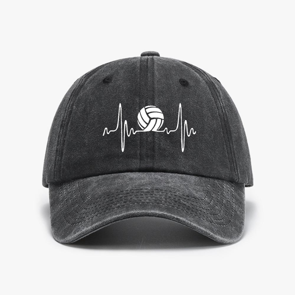 Heartbeat Volleyballs Harajuku Pop Cowboy Baseball Cap Adjustable Snapback Hats for Basketball Fans Hat Adjustable
