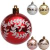 6Pcs 6cm Plastic Ball Christmas Tree Decor Willow Vine Pattern Painted Ball Festival Hanging Ornament
