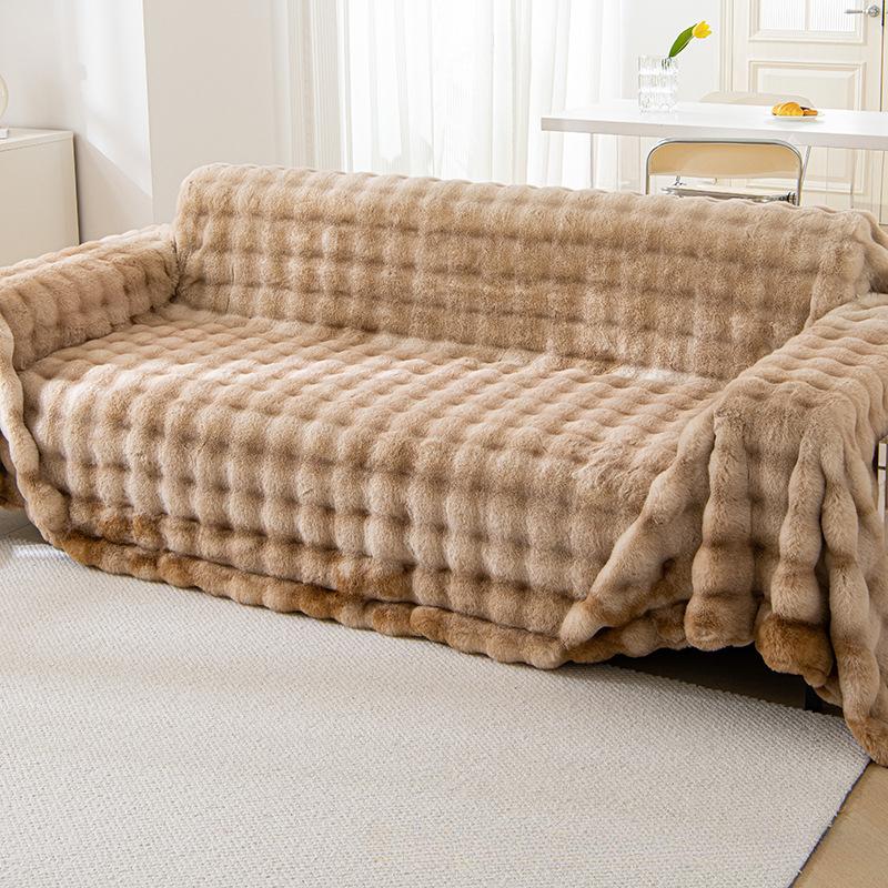 Winter Thickened Fleece Sofa Cover Cloth a Whole Full Covered Armrest Cover Towel Sofa Cover All-Inclusive Universal Seat Cushion