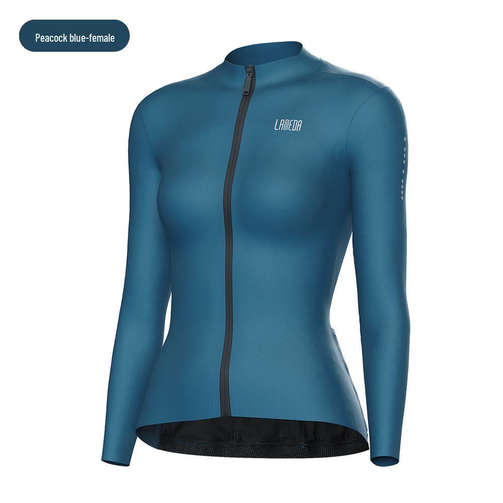 Lampaida Unisex Autumn/Winter Fleece Cycling Jersey – Long-Sleeved Road Bike Apparel