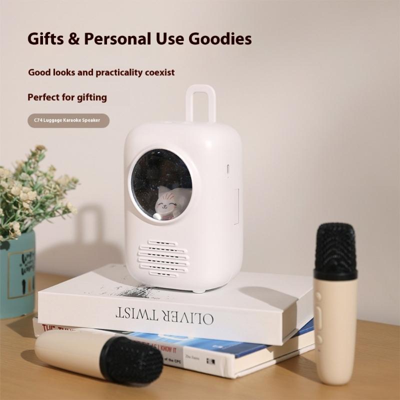Portable Bluetooth-compatible Speaker Sound Wireless Speaker with Retractable Handle Karaoke Outdoor Travel Party