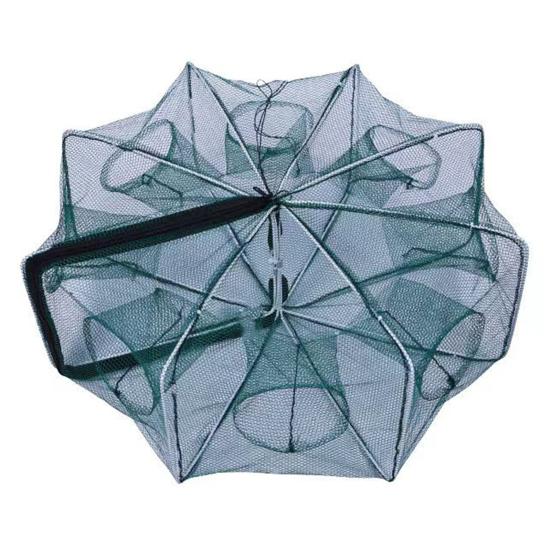 Foldable Fishing Trap Easy to Use Fishing Mesh Net with Steel Wire Portable Long-lasting Fishing Cage for Shrimp Crab Minnow