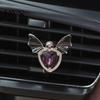 Durable Alloy Air Freshener Halloween Car Vent Clip, Metallic Skull Bat Automotive Interior Decoration Charm, Cool Auto Aroma Diffuser for Gothic