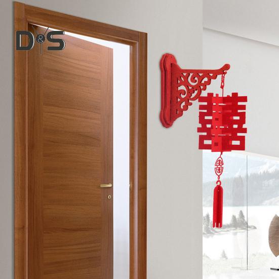 Chinese New Year DIY Lantern Kit Lucky Red Fu Wall Mount Hanging Lantern 3D Puzzle Hollow Out Spring Festival Lantern for Home Decor