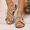 Fashion Cross Lace Up Flat Heel Sandals Women Summer Lightweight Open Toe Casual Sandles Woman 2025 Non Slip Gladiator Sandalias Mujer