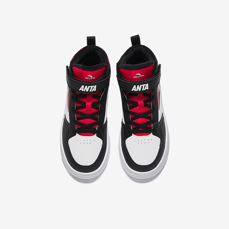 Anta Kids Synthetic Leather Outdoor Series Fleece Lightweight Shock Absorbing Warm High-Top Kids Skate Shoes Kids Skate Shoes A12446939-1