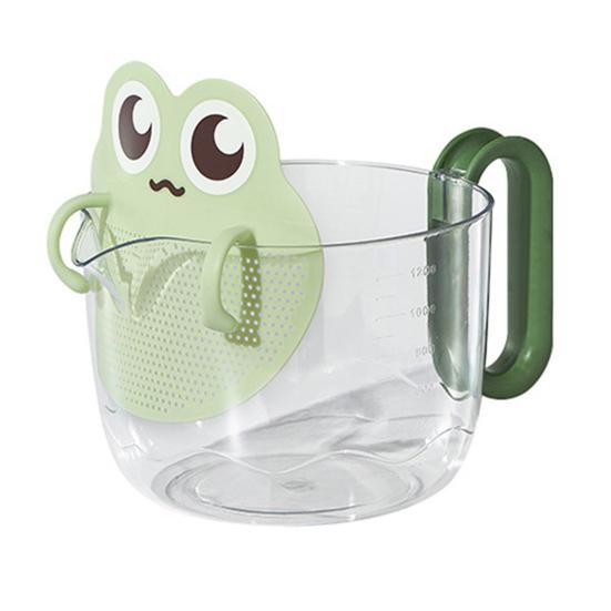Egg Beating Cup with Handle And Filter Plate Plastic Measuring Cup for Cooking And Baking Kitchen Supplies for Egg Liquid Filtration Fruit Cleaning