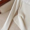 Chic French One-Shoulder Flare Sleeve Sweater Camisole for Women - Slim Fit Fuzzy Autumn/Winter Base Layer.