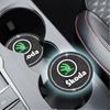 Diamant Gummi Anti-Rutsch Matte Wasserbecher-Schlitz-Pad Auto-Untersetzer Für Skoda Rapid Kamiq Karoq Yeti Enyaq A7 Octavia Kodiaq Fabia Superb