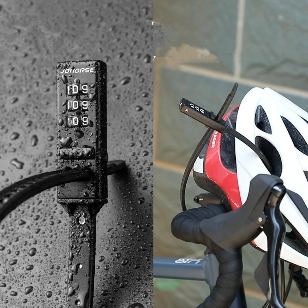 YAVINCOL Bicycle Wire Helmet Bicycle Road Bike Chain PIN Dial Car Password Bicycle Number No Key Rope Length Black 1 Lock, Lock, Lock, Anti-Theft