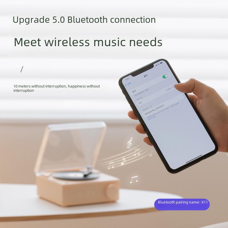 Kreativer Atomic Schallplattenspieler mit Bluetooth: Multifunktions-Wecker, Lautsprecher, Audio-Karte, Intelligentes Drahtloses Desktop-Gerät