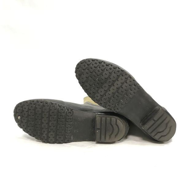 HUNTER long rubber rain boots 38 6 23.5-24.5 women khaki(USED)