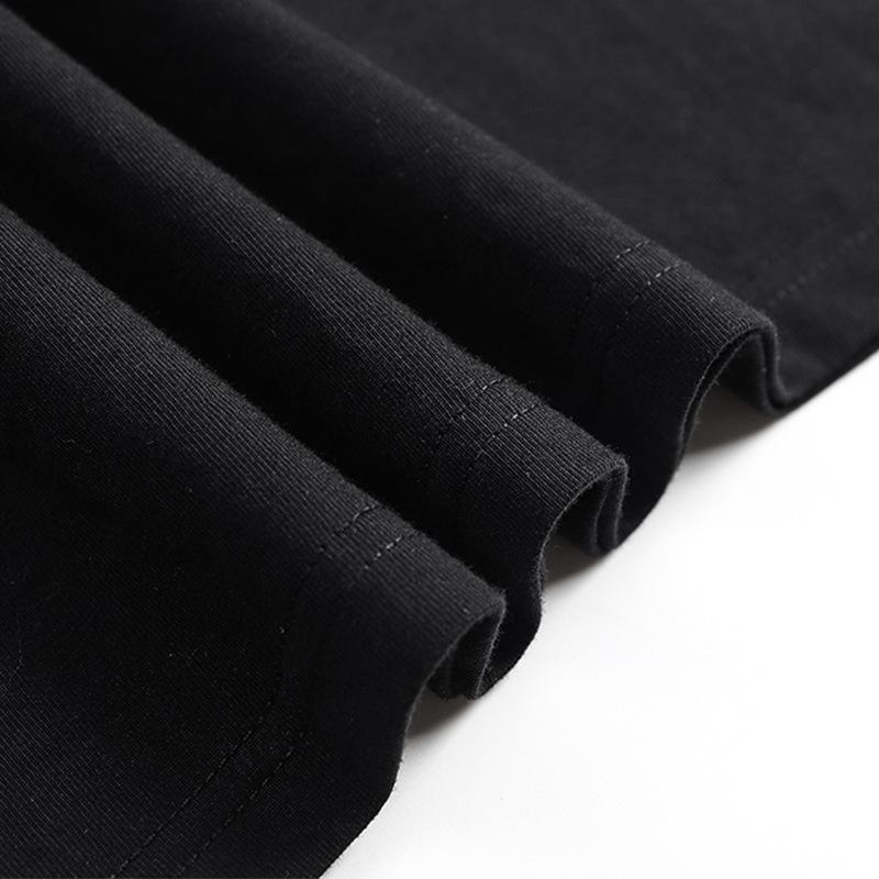 2025 Summer Fashion Men's Crewneck Printed T-shirt Solid Color Funny Top Gym Sports Beast Oversized Casual Loose Short Sleeves