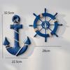 Mediterranean Style Helmsman Anchor Wall Decor for Kindergartens and Bars