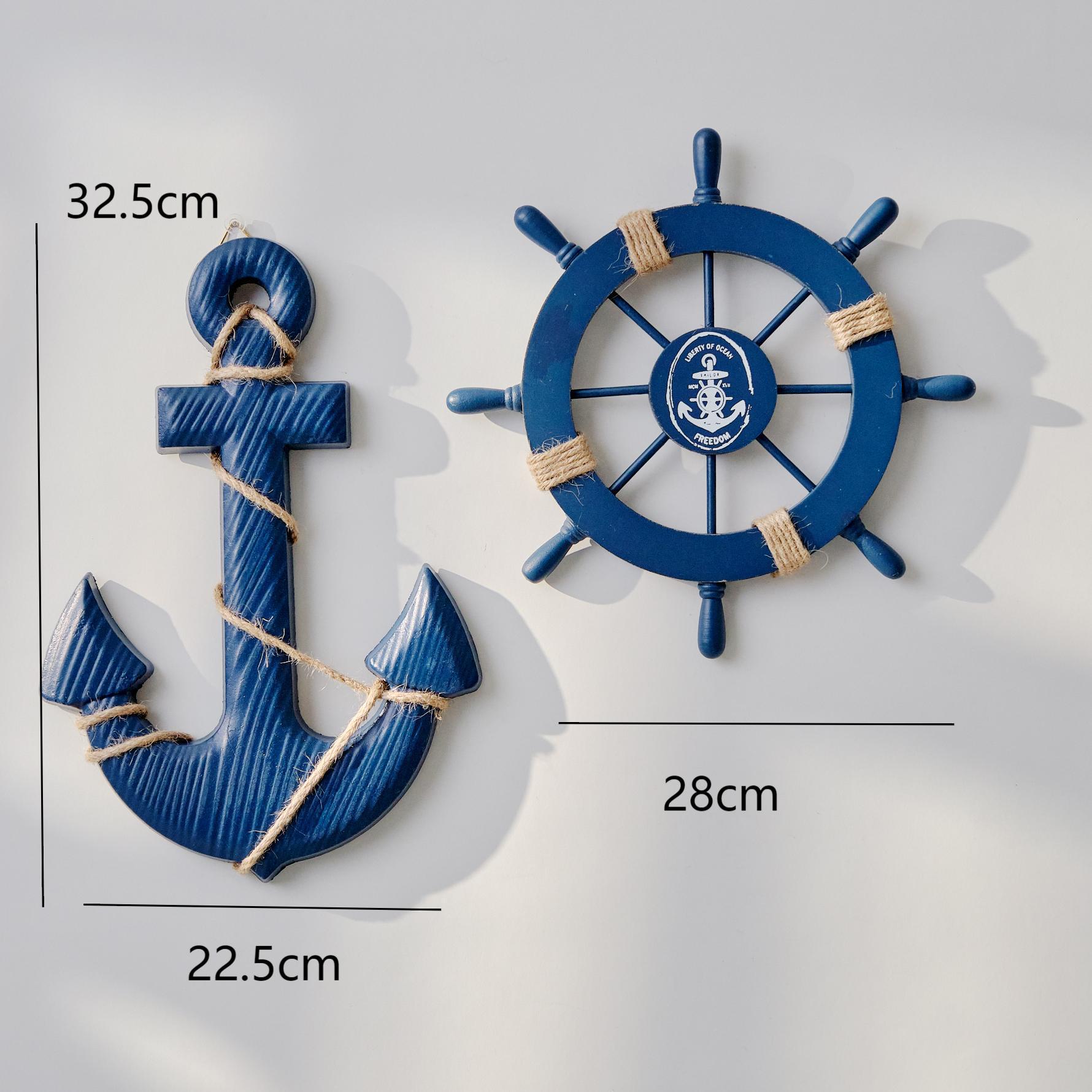 

Настенный декор в средиземноморском стиле «Штурвал-якорь» для детских садов и баров