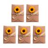Special Paper Cards for Souvenirs 5Pcs DIY Dried Flower Greeting Cards, Handmade Note with Artificial Flowers, Jute Twine Atmospheric Photo Props Hang