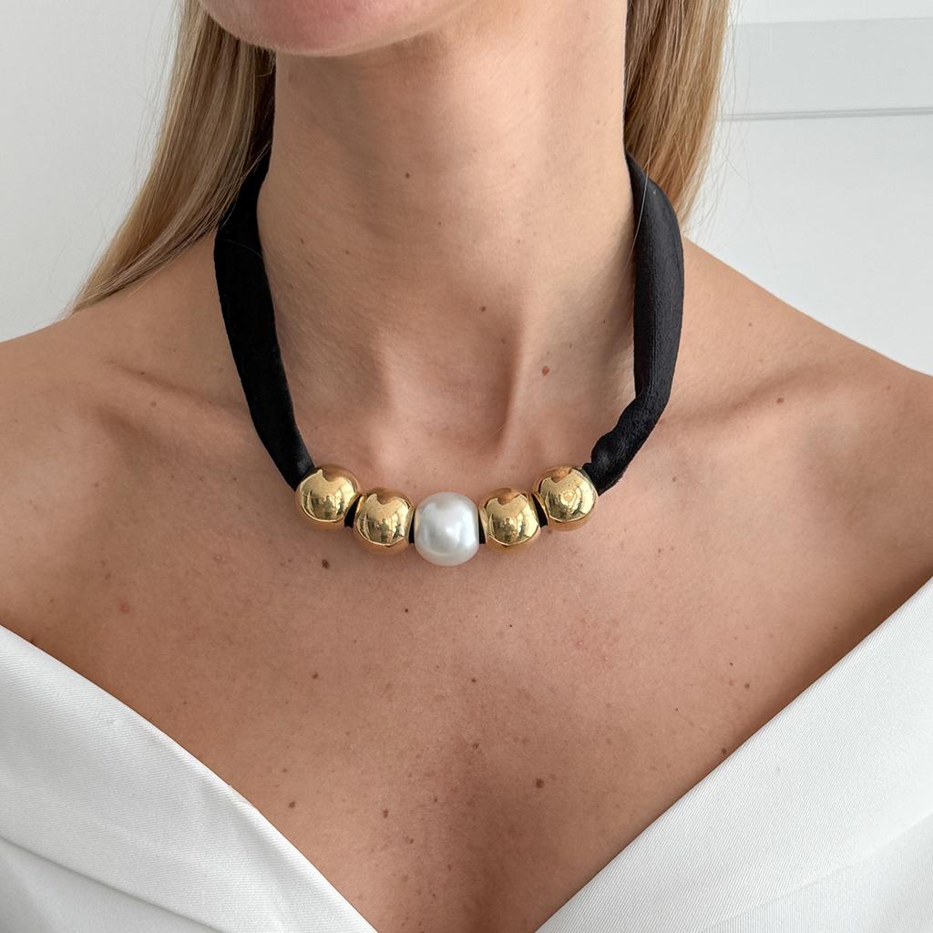 Vintage Leopard Print Silk Scarf Flannel Knotted Necklace Female, Creative Imitation Pearl Ccb Beaded Neck Chain Necklace