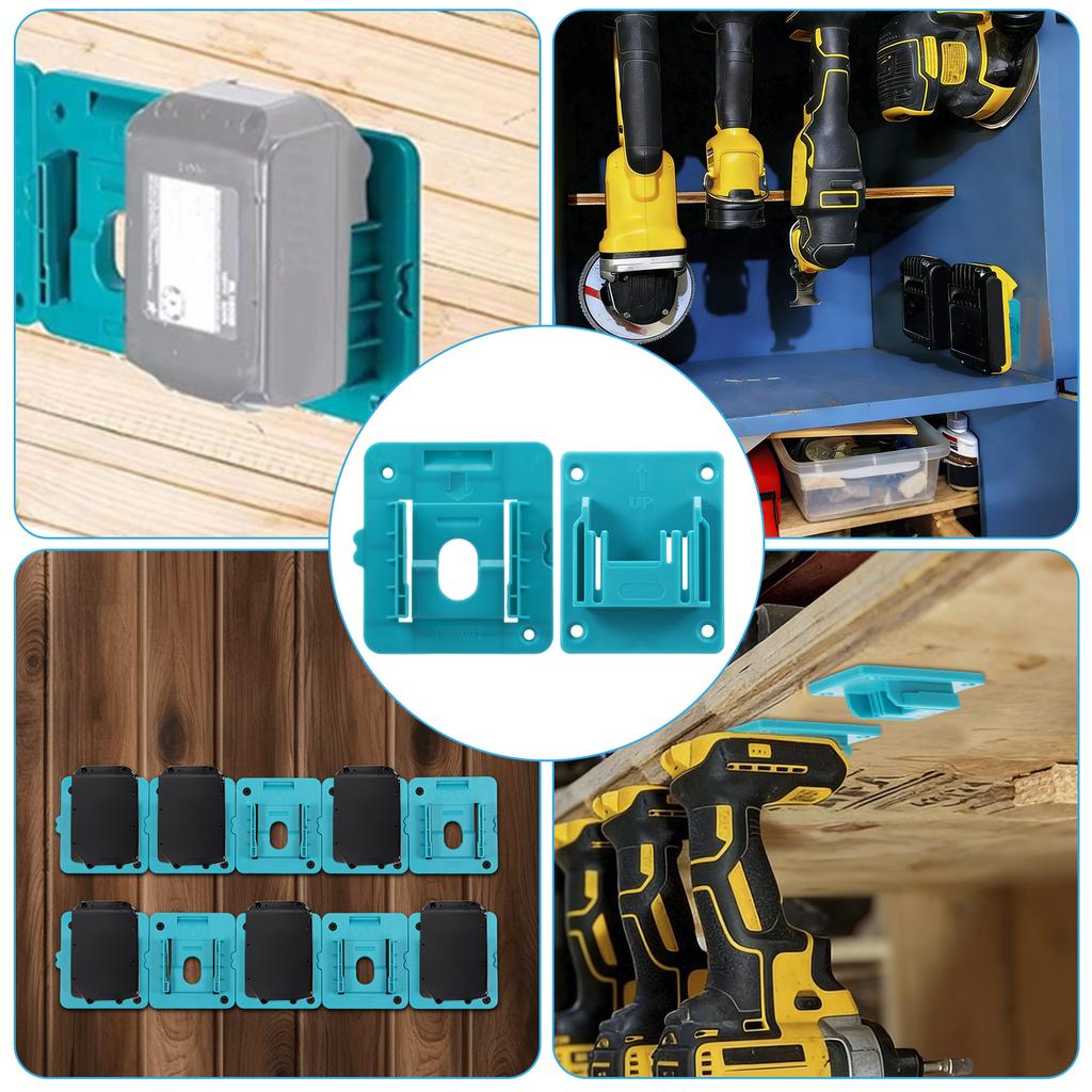 12pcs Power Tool and Battery Holder Battery Storage Batterys Mounts Storage Holders Rack for Makita BL1860 BL1850 BL1840 BL1830