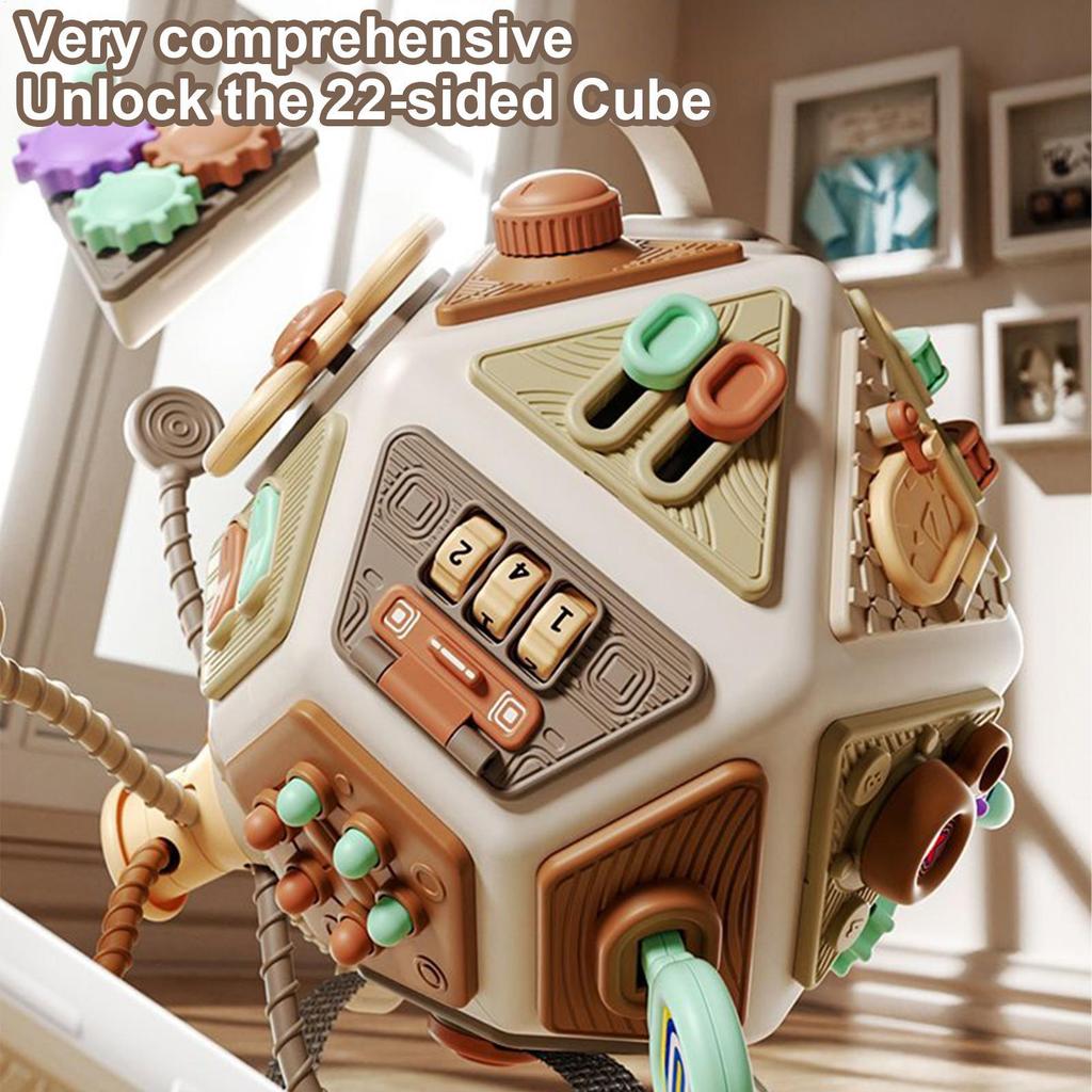 Educational Baby Busy Cube Toys Parent-Child Interaction Activity Busy Cube Sensory Toys for Toddler for Carseat Plane Travel