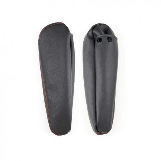 2x Front Seat Armrest Handle Leather Cover For Citroen C4 Peugeot 307 2008 2009