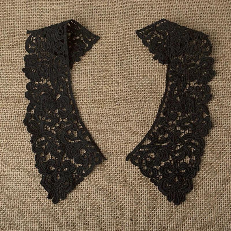 

Кружевной вырез, съемный фальшивый воротник, сделай сам, дышащий шарф на шею, цветок, милый, полый, удобная нашивка 1 Piece