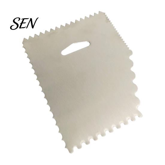 Dough Divider for Bread Stainless Steel Cake Scraper with Multi-faceted Sawtooth, Rectangle/Pentagon/Triangle/Semi-circle Shape Cream Icing Smoothing