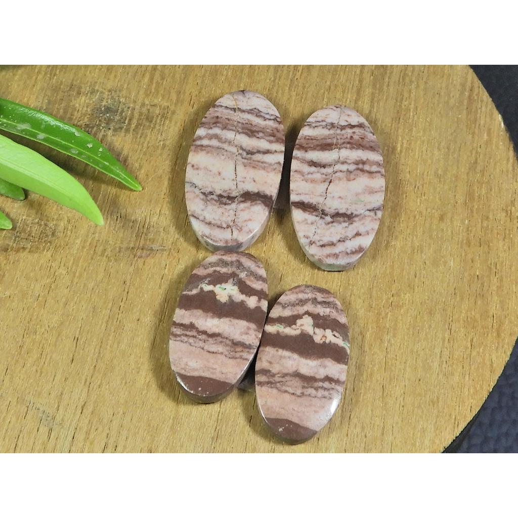 55Cts. Natural Zebra Jasper Matched Pair Oval Cabochon Gemstone 2Pair Lot B-216