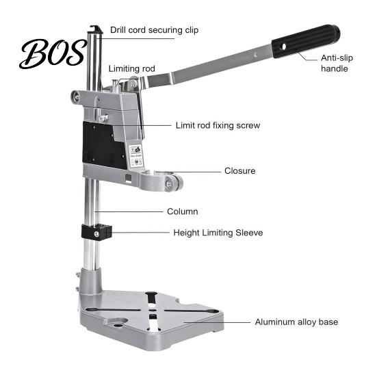Metal Drill Support Stand Multifunction Press Stand, Hand Holder Fixed Base, Workbench Vise Professional Tool Clamp, Aluminum Alloy Benchtop Electric