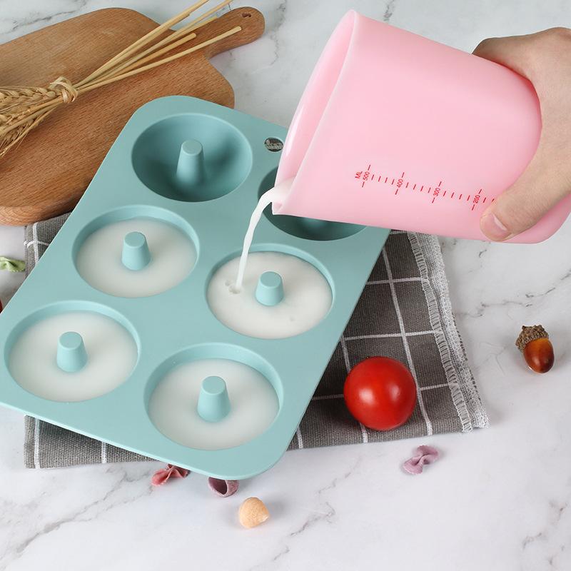 

High Quality Food Grade 500ml Flexible Silicone Measuring Cups Measure Spoon Bakeware Kitchen Baking Pastry Tools