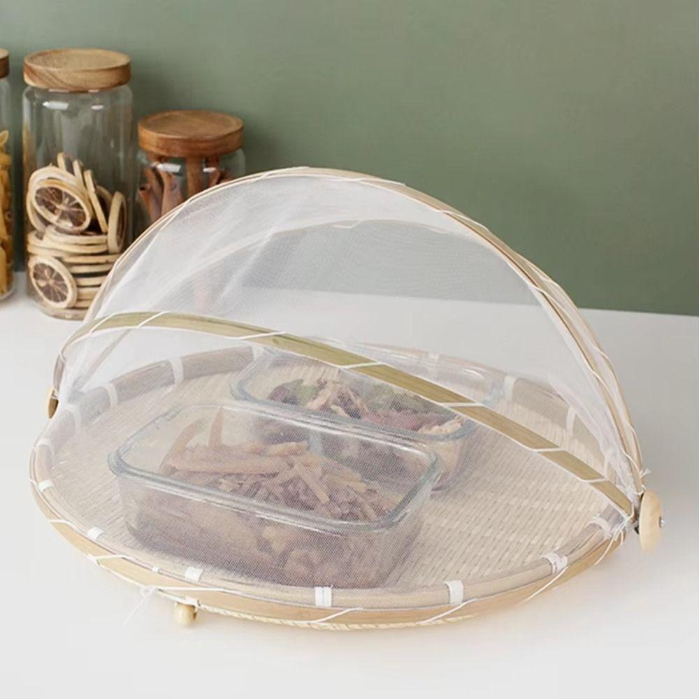 Multi-function Anti-insect Dustproof Basket Bamboo Food Storage Basket  Restaurant