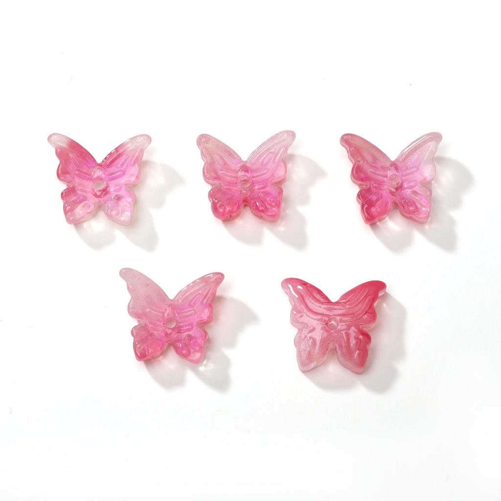 10 ks Skleněné motýlkové korálky s ocáskem Volné distanční korálky pro výrobu šperků DIY Náramek Náhrdelník