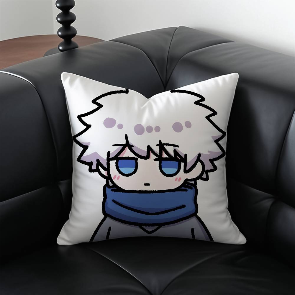

Anime HHunter x hHunter Cute Pillow Case Antidustmite Pillowcase Invisible zipper silky short plush Sofa cushion cover 30X30cm