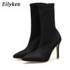 Eilyken Sexy Sock Boots Stretch High Heels for Women Spring Autumn Fashion Ankle Boots Female Shoes