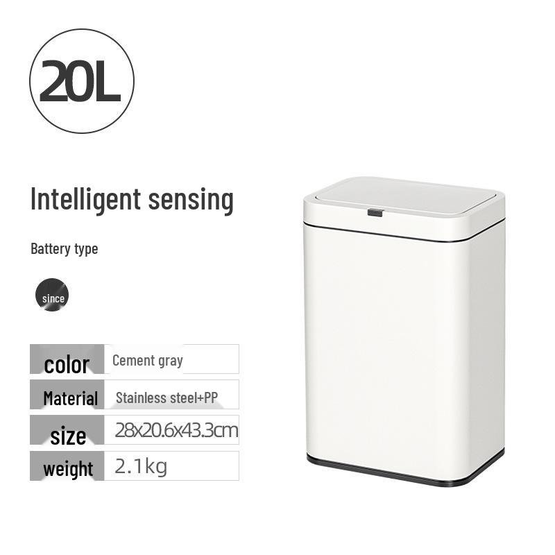 Large Capacity High-Legged Smart Sensor Trash Can with Lid for Kitchen, Bathroom, and Office