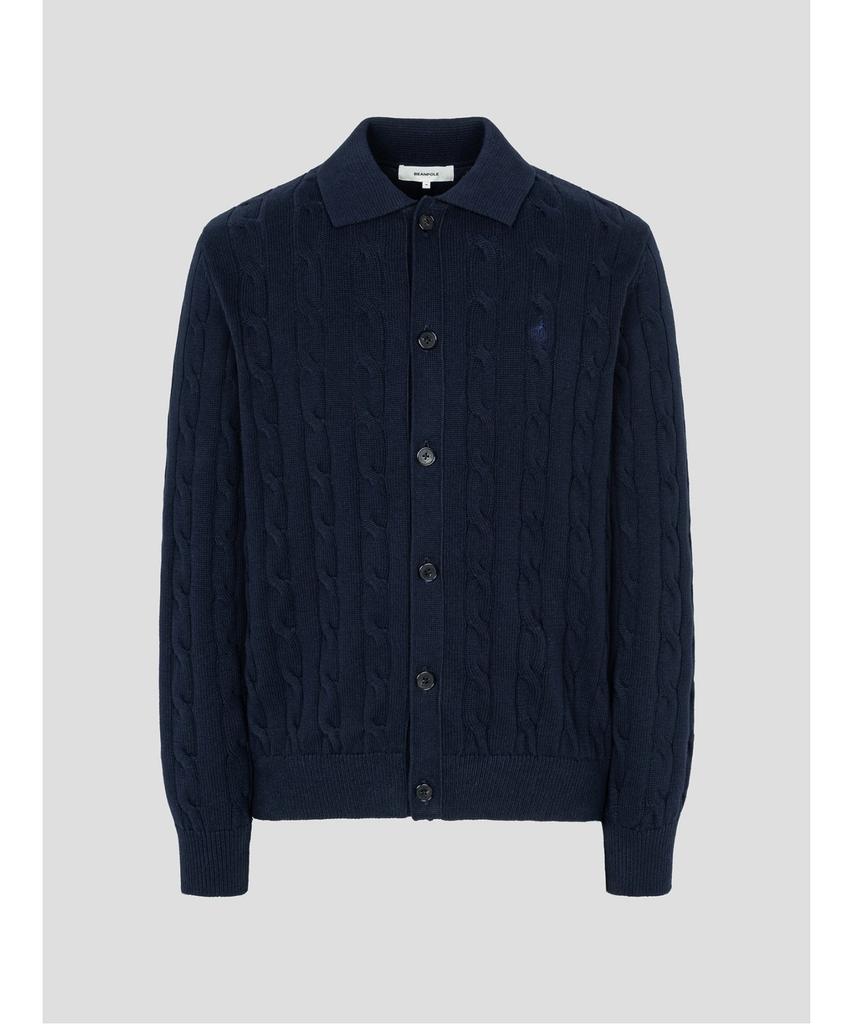Beanpole Men Cable Collar Neck Cardigan Navy