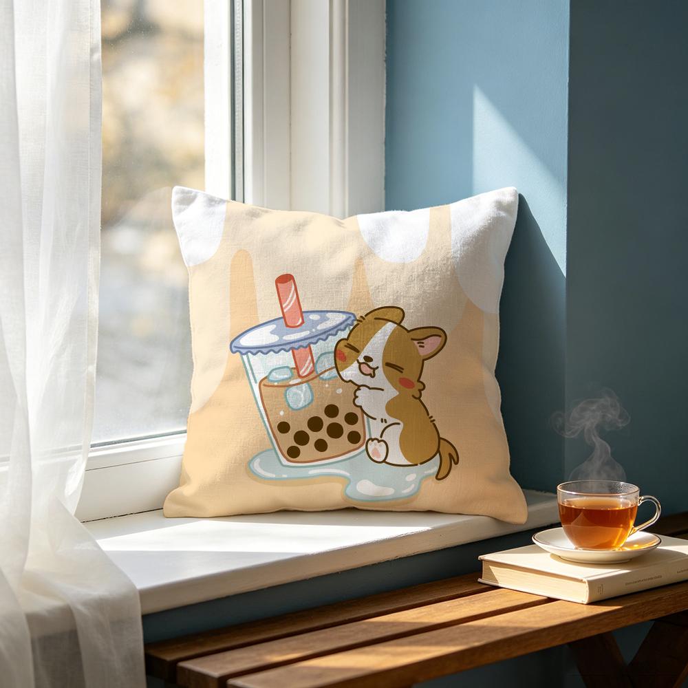 Cute Llazy corgied Cushion Cover Cushion Cover Set Pcs x x x Pillowcase Decorative Sofa Home Decor