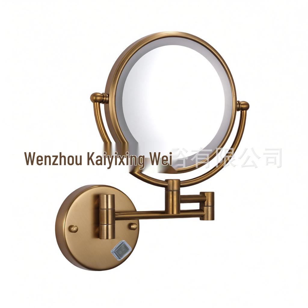 Wall-Mounted LED Vanity Mirror with Magnification and Retractable Arm