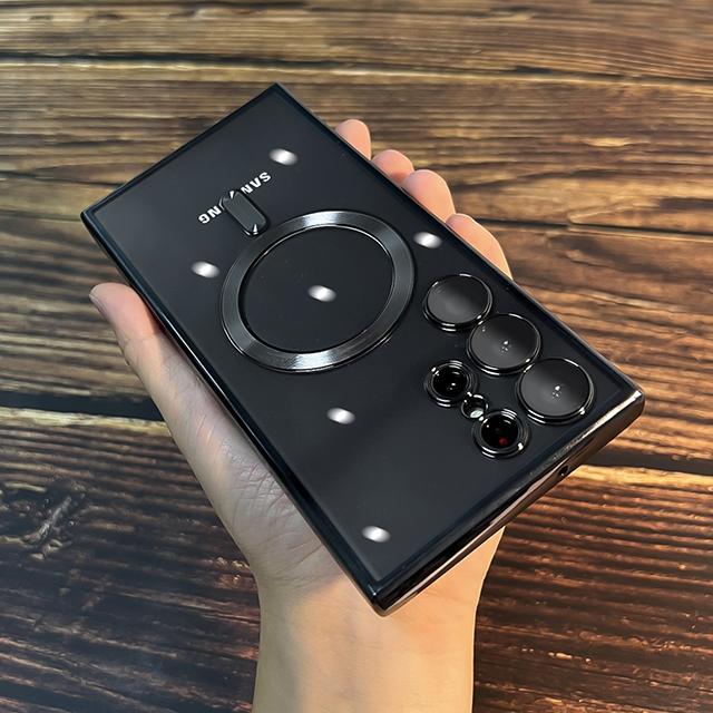 

Для Magsafe Luxury Plating Магнитные чехлы для Samsung Galaxy S22 S23 S24 Ultra Plus Беспроводной зарядный чехол Силиконовый бампер Чехол For Samsung S22