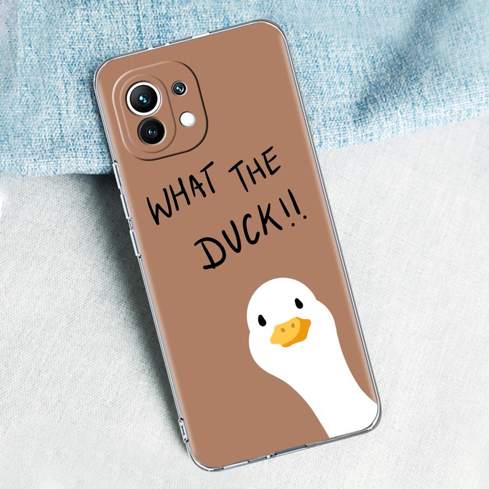 Phone Case For Xiaomi Mi 15 14 13 12 11 Lite 15T 13T 12T Pro Poco X7 X6 X5 Pro 5G X3 NFC F7 F6 F5 Clear Cover Funny Duck