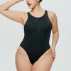Tuta Body Monopezzo da Donna Europea e Americana Senza Maniche con Spacco Alto a Colore Unito