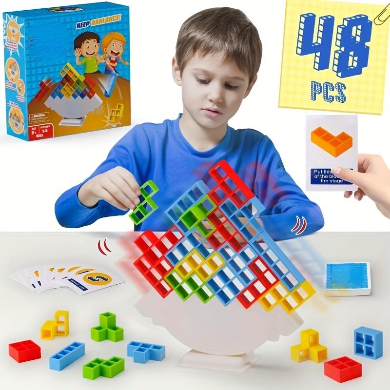 16/32/48 Pieces Fun Balance Stacking Jenga Table Games for Kids, Adults, Friends, Teams, Dorms, Family Game Nights and Parties, Christmas, Halloween