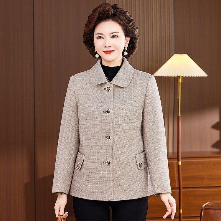 Autumn 2025 Mid-Length Jacket for Middle-Aged and Elderly Women