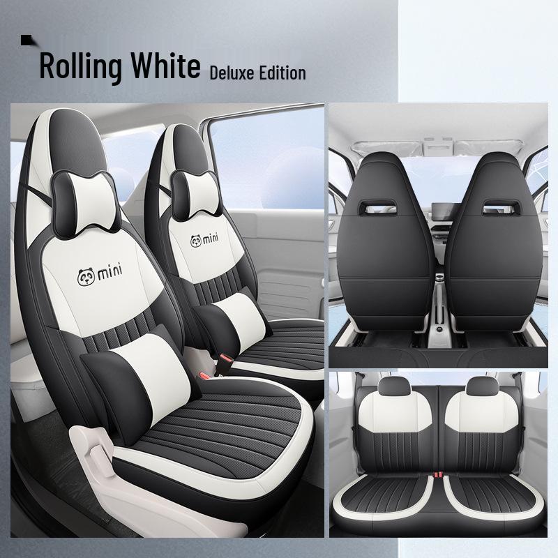 Panda Mini Cartoon Leather Car Seat Cover - Full Surround, Fits 23 Models, Cute Design