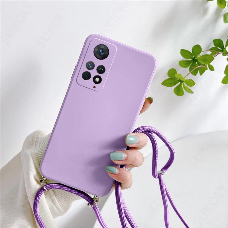 Soft TPU Silicone Lanyard Phone Case For Xiaomi 13T Redmi Note 11 12 13 Pro 5G 11T 13T Pro Poco X5 F6 Pro 11S Crossbody Cover
