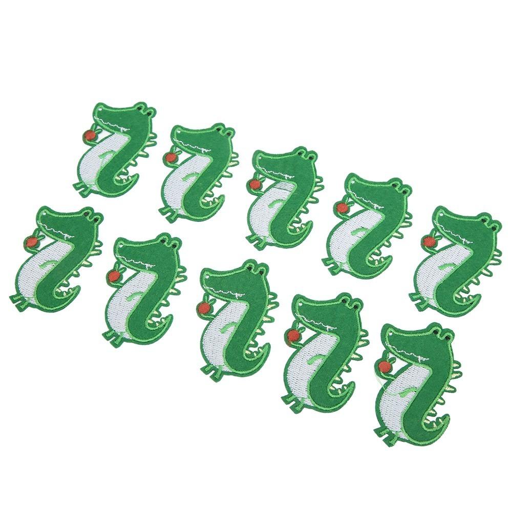 10Pcs Green Iron On Patches Animal Pattern DIY Embroidered Patch Embroidered Patches For Clothes