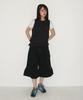 RONRON Frill Shirring Sleeveless Black Dot