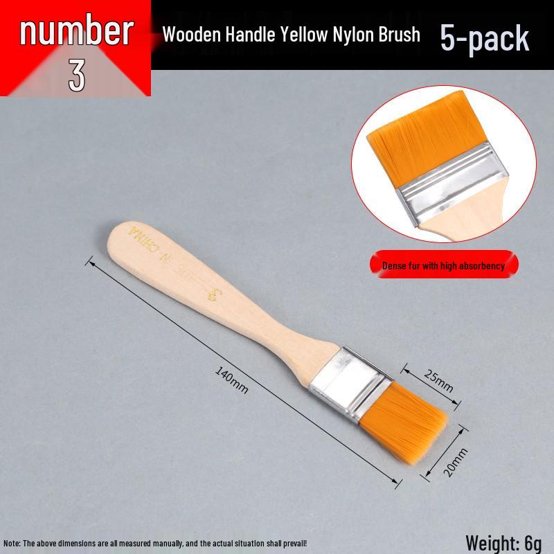 Nylon Soft Bristle Industrial Paint & Art Brush - Small BBQ & Lab Use