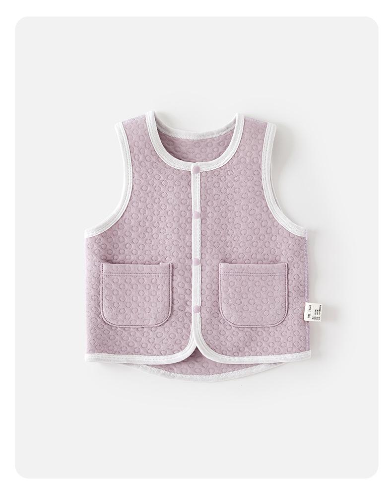 Pikowana ciepła kamizelka dziecięca dla chłopców i dziewczynek – Jesienno-zimowa odzież wierzchnia warstwa bazowa