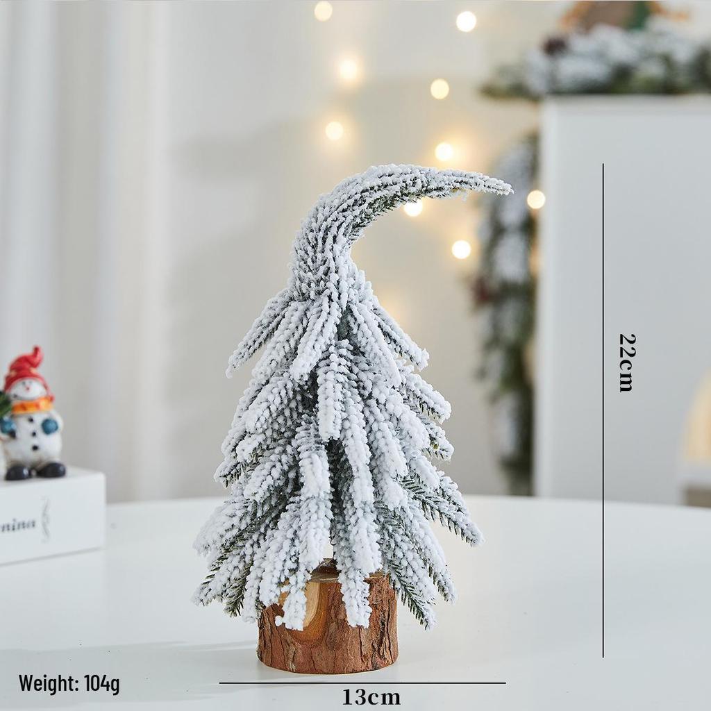 Mini Potted Christmas Tree with Snow - Perfect for Desktops, Hotels, Malls, and Window Displays